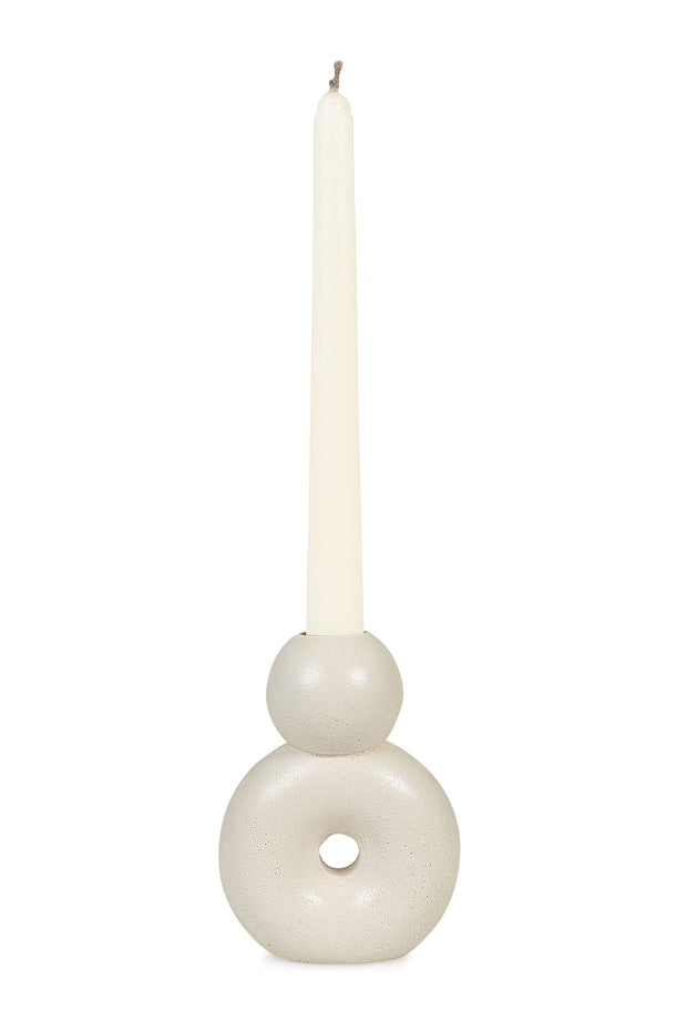 Nordic Modern 8 Style Concrete Candle Holder - Ivory