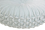 Velvet Round Handmade Pillow, Cool Blue  - 16 Inch