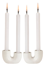 Nordic Style U Shaped Concrete Candle holder- Ivory (Set of 2)