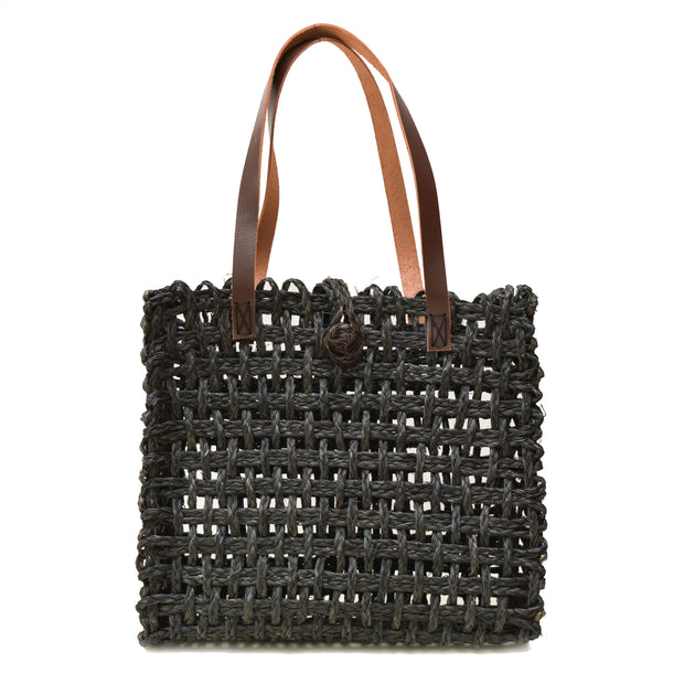Handmade Jali Market Bag (Large - Black), 13L x 11W x 5H