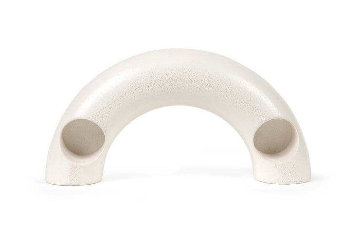 Nordic Style C Shaped Concrete Candle holder-  Ivory - Case of 2