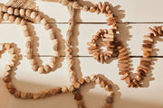 Fall Wooden Oval Beads Garland with Jute Tassel-39 inch (MOQ 2)