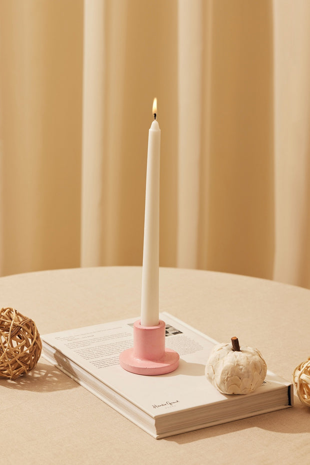 Minimalist Style Concrete Candle Holder - Pink ( Set of 2)