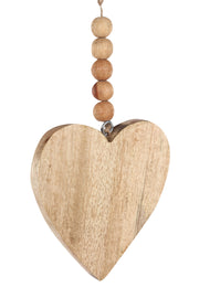 Handmade Wood Christmas Ornament - Heart - 11inch (Set of 2)
