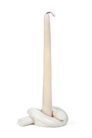 Aesthetic Style Knot Concrete Candle Holder -Ivory , 1x3.2x4.5 Inch